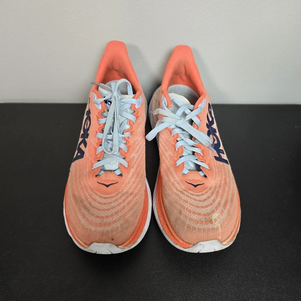 Hoka Shoes Womens Size 9.5B Orange Mach 5 Performance Running Athletic Sneakers